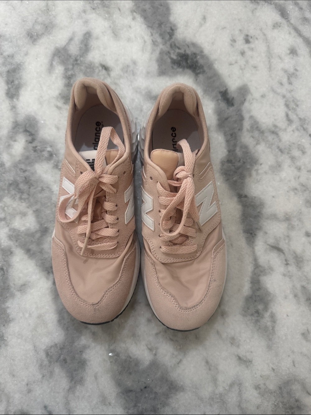 New Balance Women's Blush Pink Sneakers with White N Logo